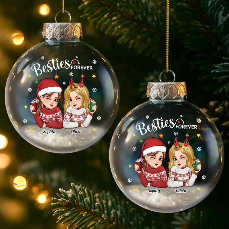Custom Snow-Filled Ball Ornament - Personalized Christmas Best Friend Birthday Gifts For Women, Besties, Sisters, BFF - Snow Much Fun With Bestie