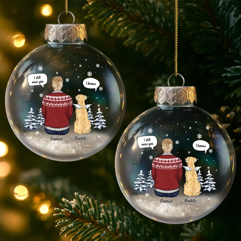 Custom Snow-Filled Ball Ornament - Personalized Pet Christmas Memorial Sympathy Gifts For Dogs - Forever Loved, Never Forgotten Friend