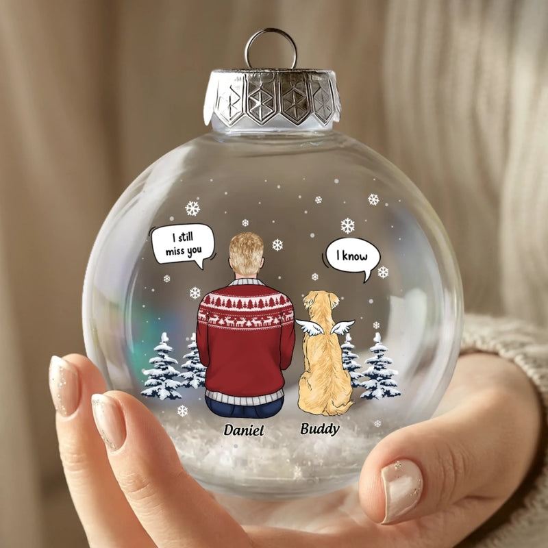 Custom Snow-Filled Ball Ornament - Personalized Pet Christmas Memorial Sympathy Gifts For Dogs - Forever Loved, Never Forgotten Friend