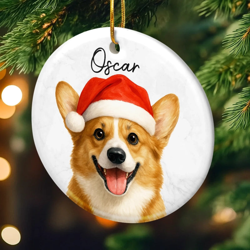 Custom Photo Ceramic Ornament - Personalized - Christmas Birthday Gifts For Dog Cat Lovers, Dog Dad And Mom, Cat Owners - Happy Howlidays