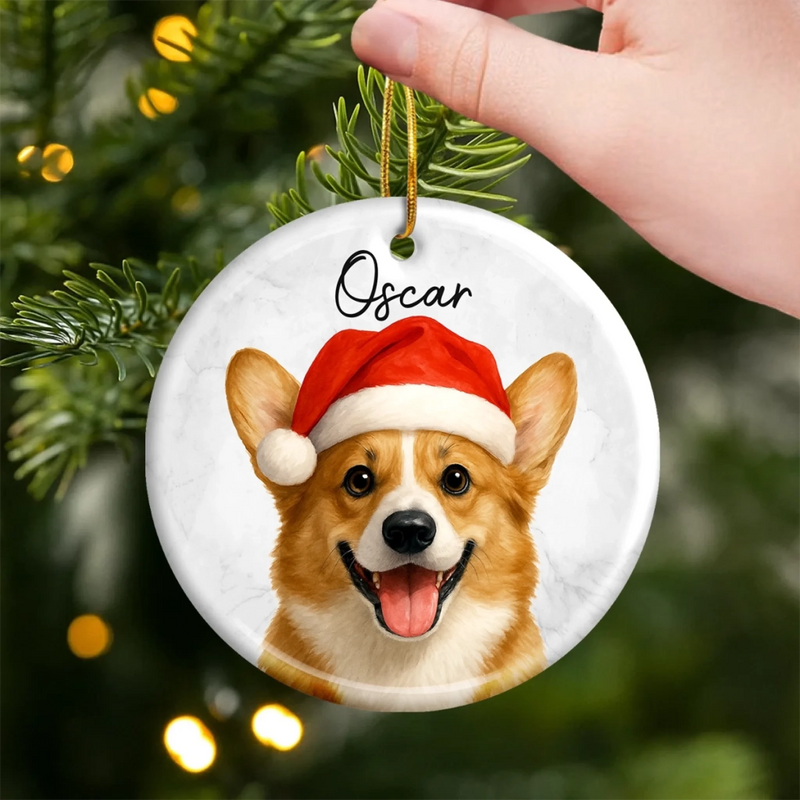 Custom Photo Ceramic Ornament - Personalized - Christmas Birthday Gifts For Dog Cat Lovers, Dog Dad And Mom, Cat Owners - Happy Howlidays