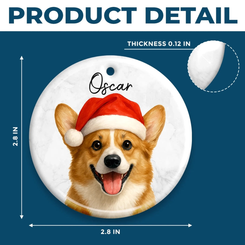 Custom Photo Ceramic Ornament - Personalized - Christmas Birthday Gifts For Dog Cat Lovers, Dog Dad And Mom, Cat Owners - Happy Howlidays