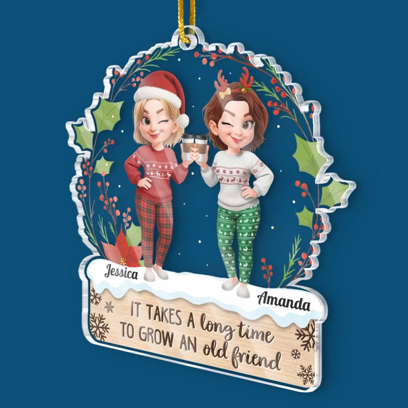 Custom Acrylic Ornament - Personalized Christmas Best Friend Birthday Gifts For Women, Besties, Sisters, BFF - Twinkling Lights True Friendship