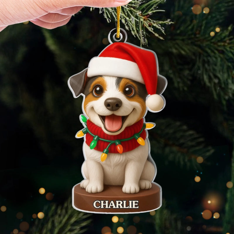 Custom Photo Acrylic Ornament - Personalized Christmas Birthday Gifts For Dog Cat Lovers, Dog Dad And Mom, Cat Owners - Bark The Halls