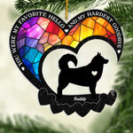 Custom Acrylic Ornament - Personalized Christmas Memorial Sympathy Gifts For Dogs - A Piece Of My Heart Forever