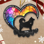 Custom Acrylic Ornament - Personalized Christmas Memorial Sympathy Gifts For Dogs - A Piece Of My Heart Forever