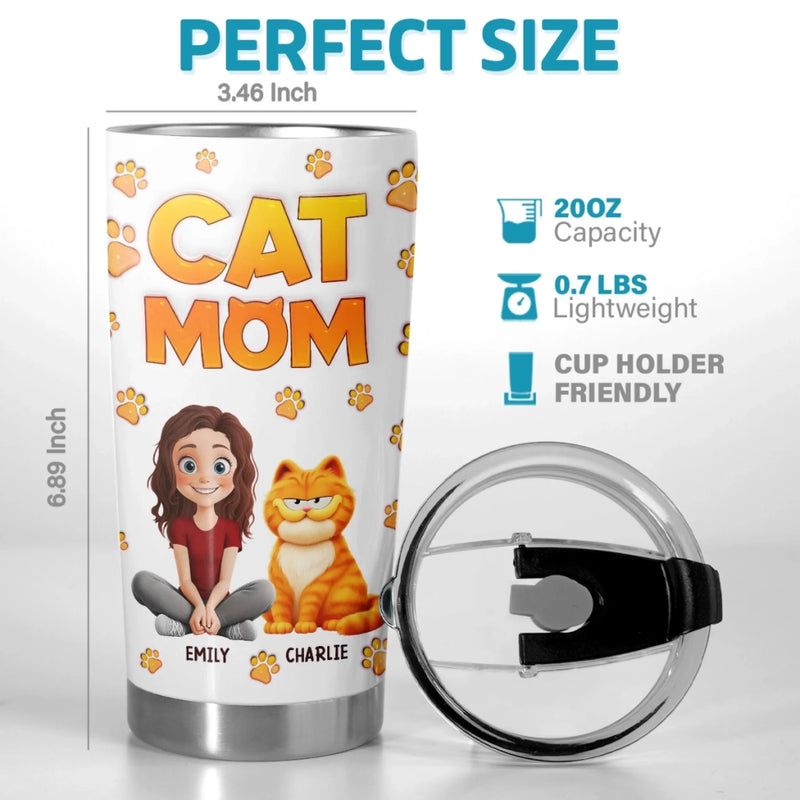 Custom 3D Inflated Effect Printed Tumbler - Personalized Birthday Gifts For Cat Lovers, Cat Mom And Dad - Cat Hair Is My Glitter