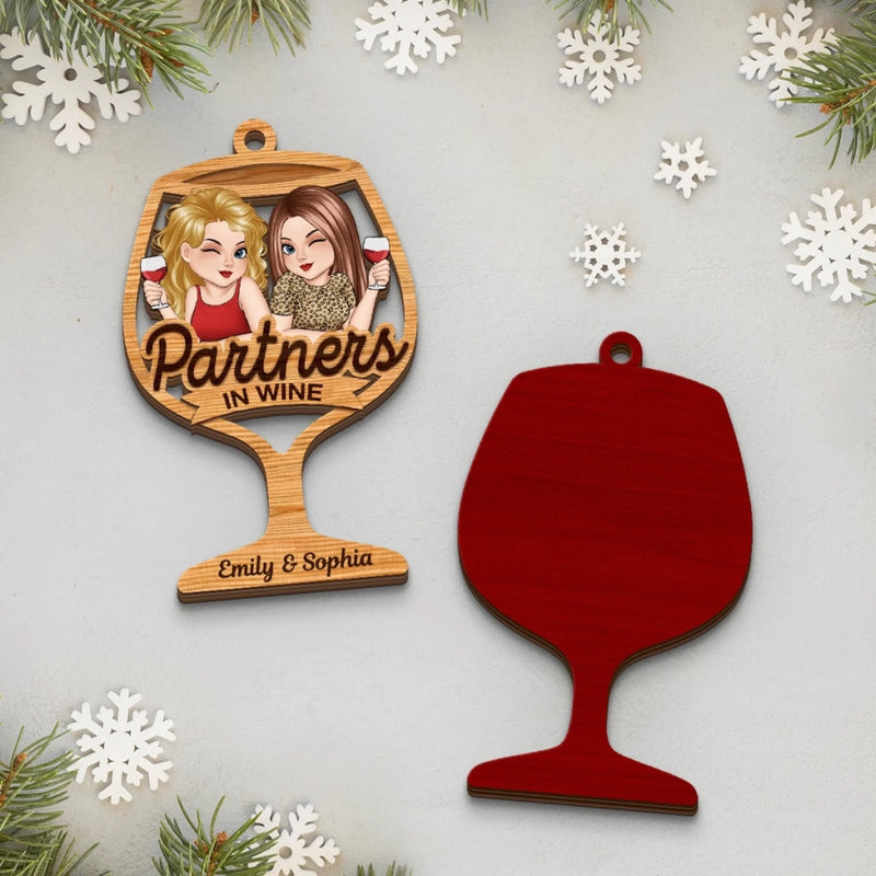 Custom Double Layer Wooden Ornament - Personalized Best Friend Christmas Birthday Gifts For Women, Besties, Sisters, BFF - Merry Moments With My Bestie