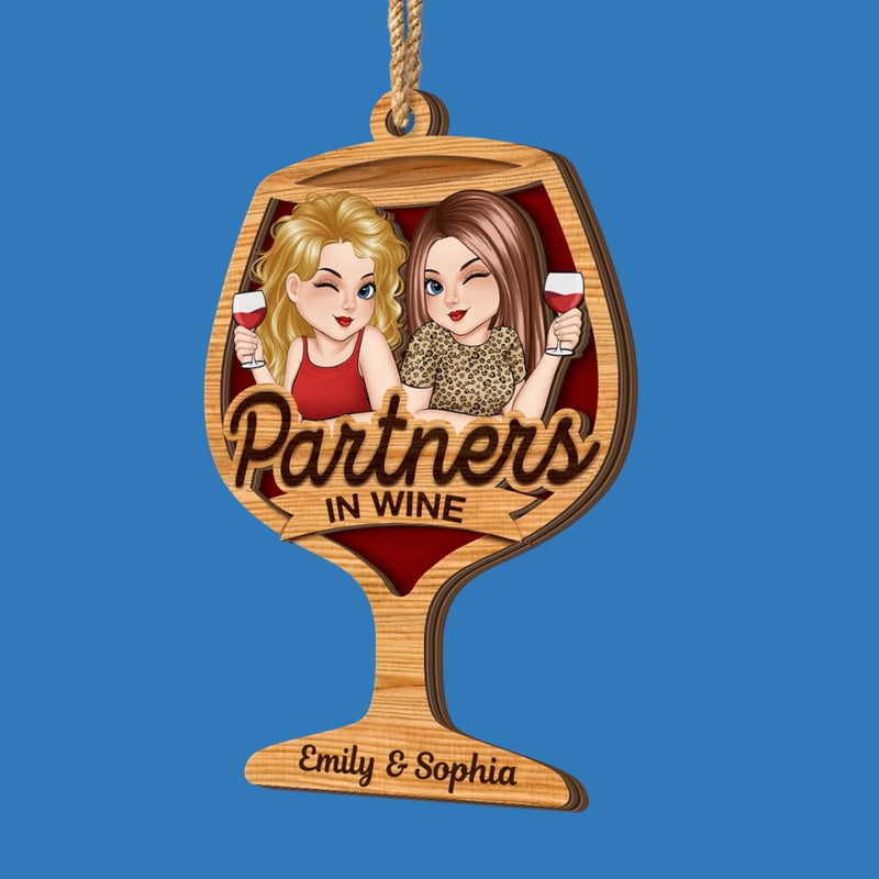 Custom Double Layer Wooden Ornament - Personalized Best Friend Christmas Birthday Gifts For Women, Besties, Sisters, BFF - Merry Moments With My Bestie