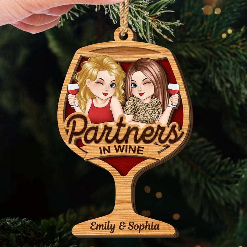 Custom Double Layer Wooden Ornament - Personalized Best Friend Christmas Birthday Gifts For Women, Besties, Sisters, BFF - Merry Moments With My Bestie