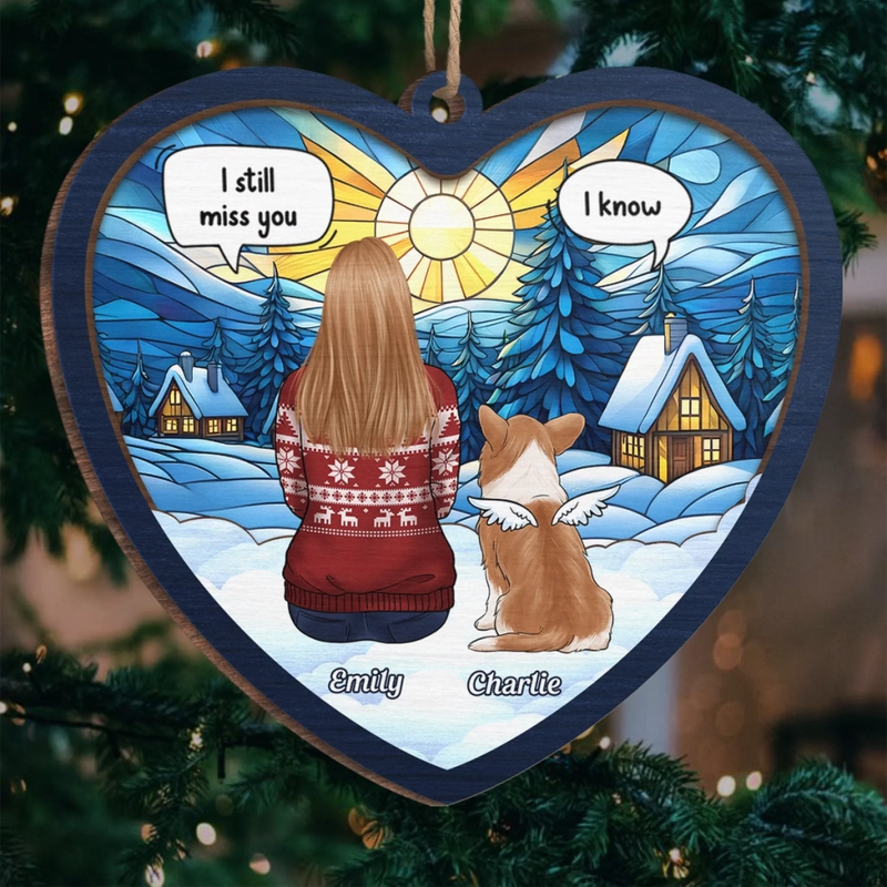 Custom Wood Ornament - Personalized Pet Christmas Memorial Sympathy Gifts For Dogs, Cats  - Always Loved Always Remembered