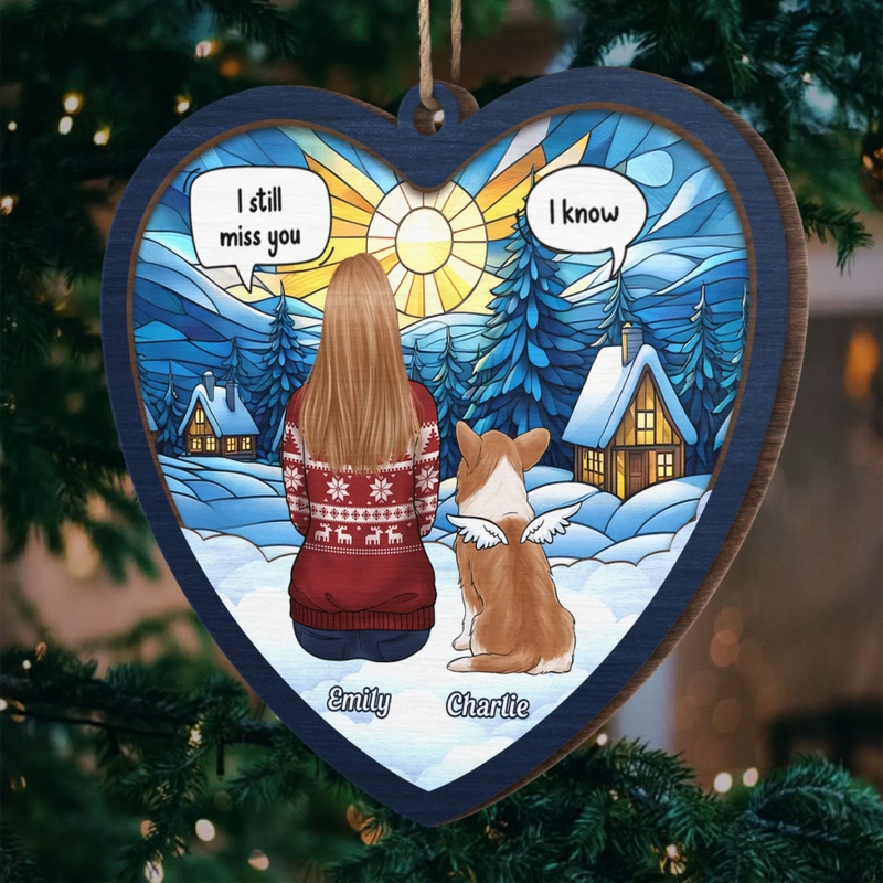 Custom Wood Ornament - Personalized Pet Christmas Memorial Sympathy Gifts For Dogs, Cats  - Always Loved Always Remembered