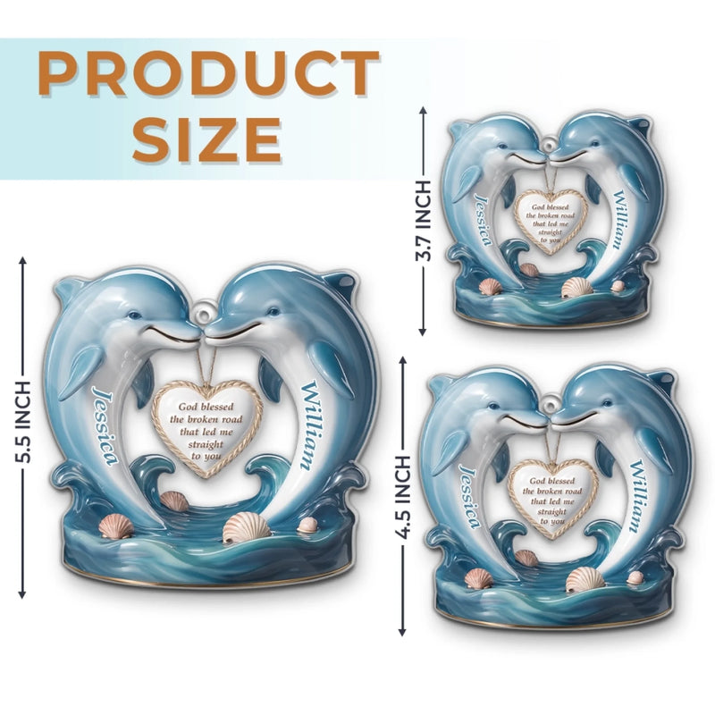 Custom Acrylic Ornament - Personalized Anniversary Wedding Gifts For Husband And Wife, Him And Her - Love Led Me Straight To You