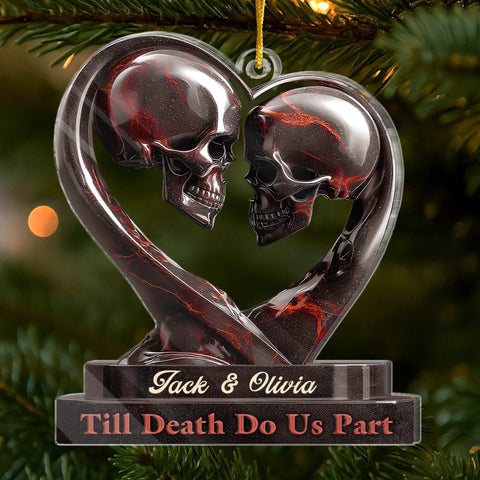 Custom Acrylic Ornament - Personalized Anniversary Christmas Wedding Gifts For Husband And Wife, Him And Her - Our Love Story Never Dies