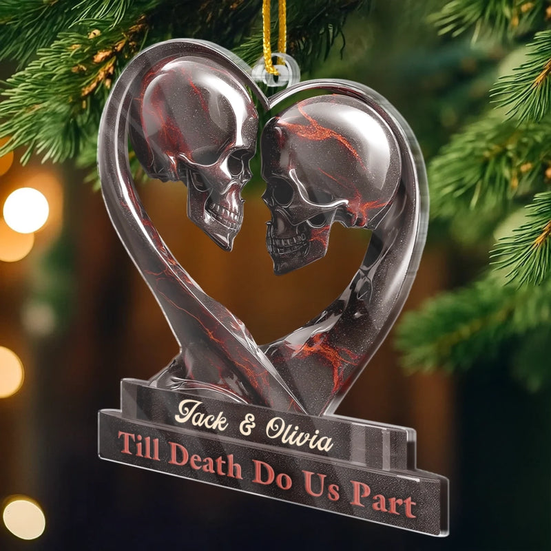 Custom Acrylic Ornament - Personalized Anniversary Christmas Wedding Gifts For Husband And Wife, Him And Her - Our Love Story Never Dies