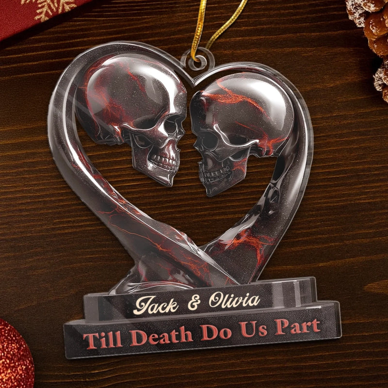Custom Acrylic Ornament - Personalized Anniversary Christmas Wedding Gifts For Husband And Wife, Him And Her - Our Love Story Never Dies