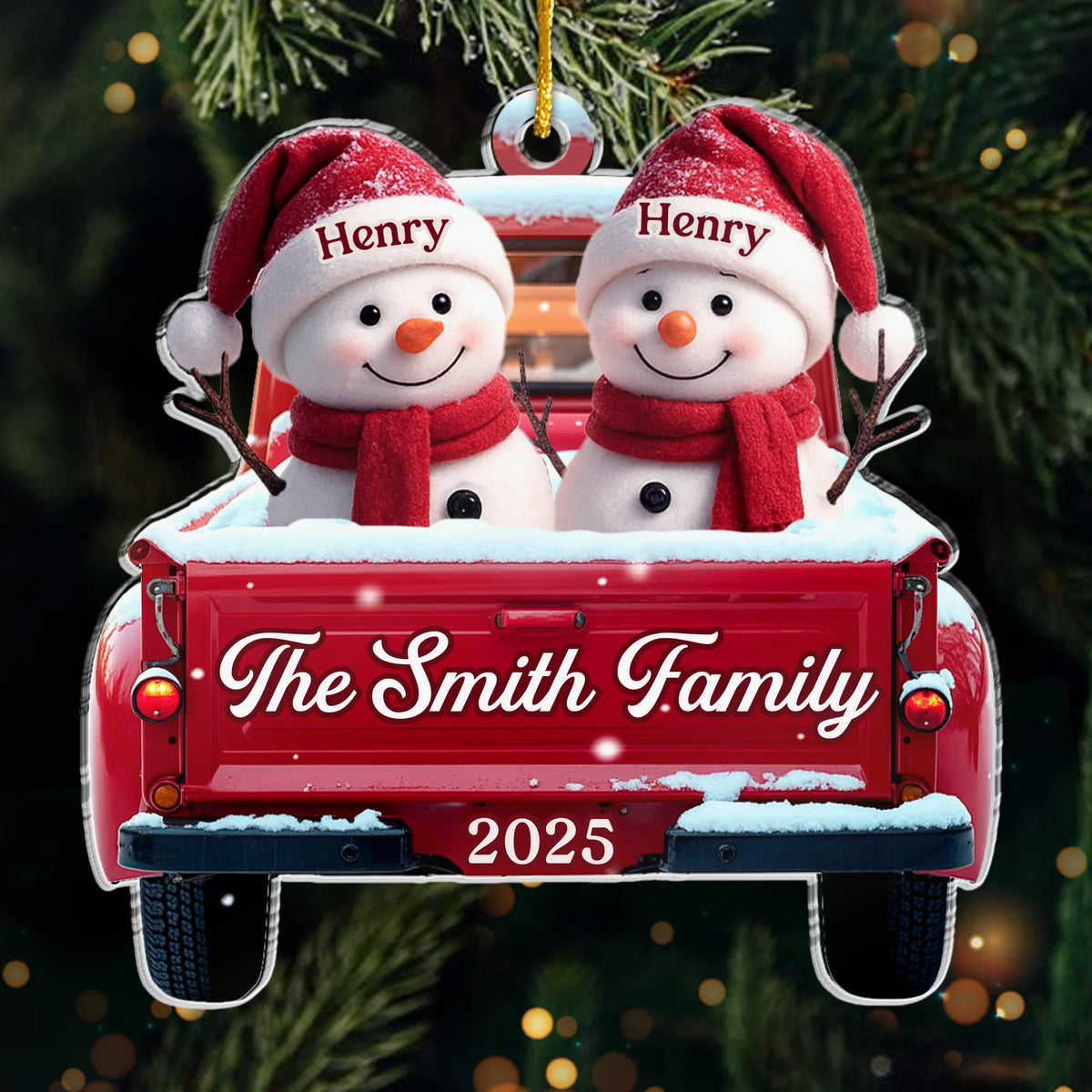 Custom Acrylic Ornament - Personalized Christmas Birthday Gifts For Mom, Dad, Kids - Family Sleigh Vibes