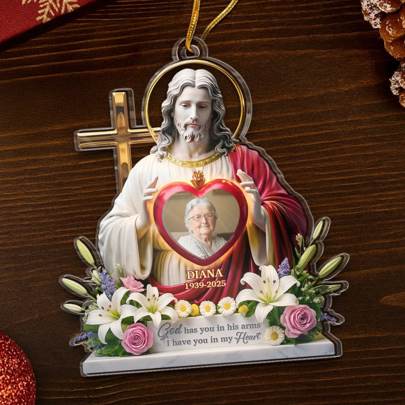 Custom Photo Acrylic Ornament - Personalized Christmas Memorial Sympathy Gifts For Loss Of Mom, Dad - Until Forever, You’re With Me