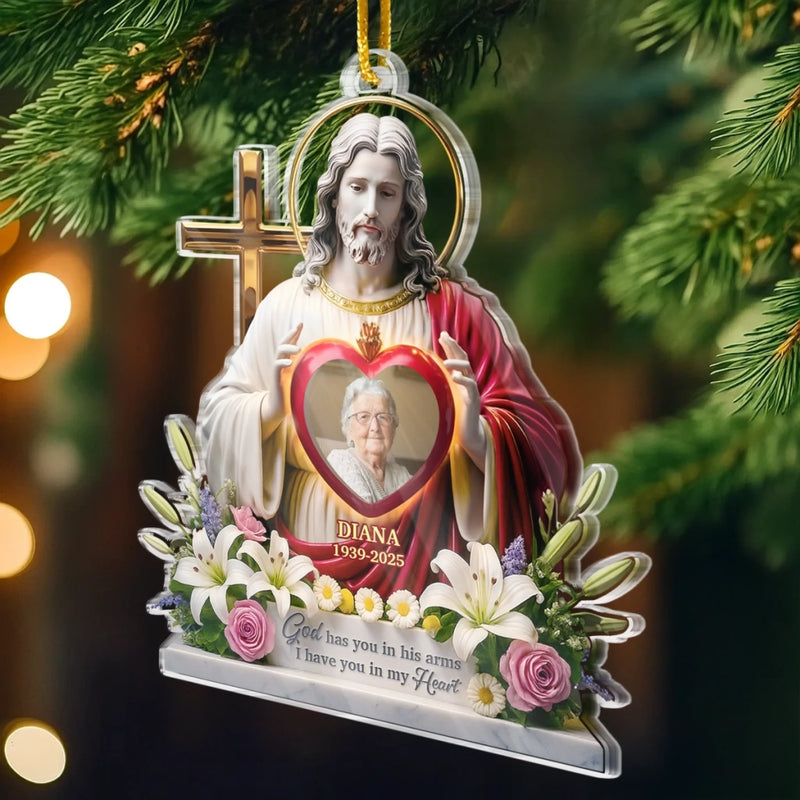 Custom Photo Acrylic Ornament - Personalized Christmas Memorial Sympathy Gifts For Loss Of Mom, Dad - Until Forever, You’re With Me