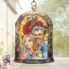 Custom Photo Hologram Acrylic Suncatcher - Personalized Anniversary Wedding Gifts For Husband And Wife, Him And Her - Where Our Hearts Find Home