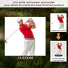 Custom Photo Acrylic Ornament - Personalized Christmas Birthday Golf Gifts For Men, Women - Chasing Dreams On Green Fields
