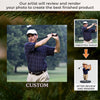 Custom Photo Acrylic Ornament - Personalized Christmas Birthday Golf Gifts For Men, Women - Peace Found In Every Swing