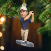 Custom Photo Acrylic Ornament - Personalized Christmas Birthday Golf Gifts For Men, Women - Peace Found In Every Swing