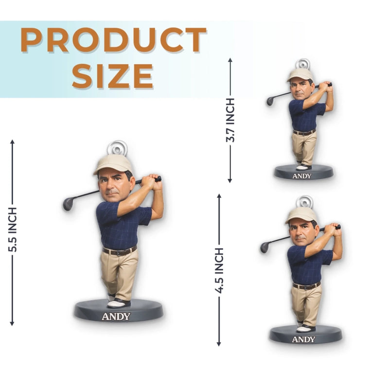 Custom Photo Acrylic Ornament - Personalized Christmas Birthday Golf Gifts For Men, Women - Peace Found In Every Swing