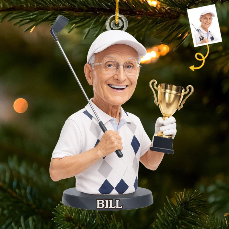 Custom Photo Acrylic Ornament - Personalized Christmas Birthday Golf Gifts For Men, Women - Life Is Better With Golf