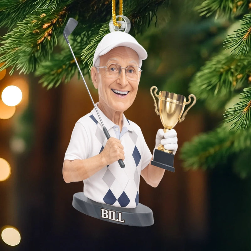 Custom Photo Acrylic Ornament - Personalized Christmas Birthday Golf Gifts For Men, Women - Life Is Better With Golf