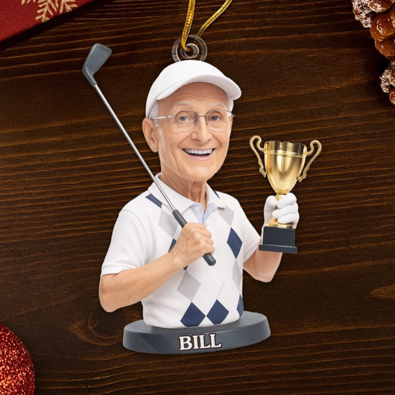 Custom Photo Acrylic Ornament - Personalized Christmas Birthday Golf Gifts For Men, Women - Life Is Better With Golf