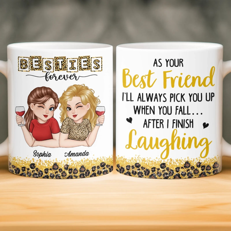 Custom Mug - Personalized Best Friend Birthday Gifts For Women, Besties, Sisters, BFF - Besties Make Every Day Brighter