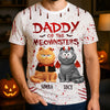 Custom Unisex T-shirt - Personalized Halloween Birthday Gifts For Cat Lovers, Cat Mom And Dad - Living That Meownster Mom Life