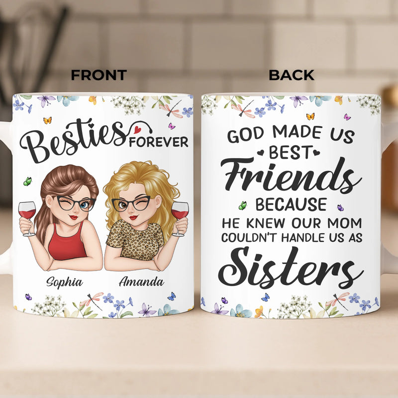 Custom Mug - Personalized Best Friend Birthday Gifts For Women, Besties, Sisters, BFF - Giggles Secrets Forever Friends
