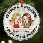 Custom Circle Glass Ornament - Personalized Best Friend Christmas Birthday Gifts For Women, Besties, Sisters, BFF - Life Is Sweeter With You