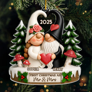 Custom Acrylic Ornament - Personalized Anniversary Christmas Wedding Gifts For Husband And Wife, Him And Her - Love Gnomes No Bounds