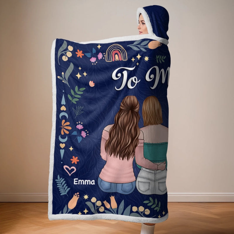 Custom Snuggle Blanket, Hoodie Blanket - Personalized Best Friend Birthday Gifts For Women, Besties, Sisters, BFF - Besties Make Life Sparkle Brighter