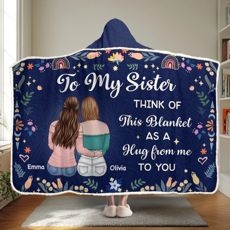 Custom Snuggle Blanket, Hoodie Blanket - Personalized Best Friend Birthday Gifts For Women, Besties, Sisters, BFF - Besties Make Life Sparkle Brighter