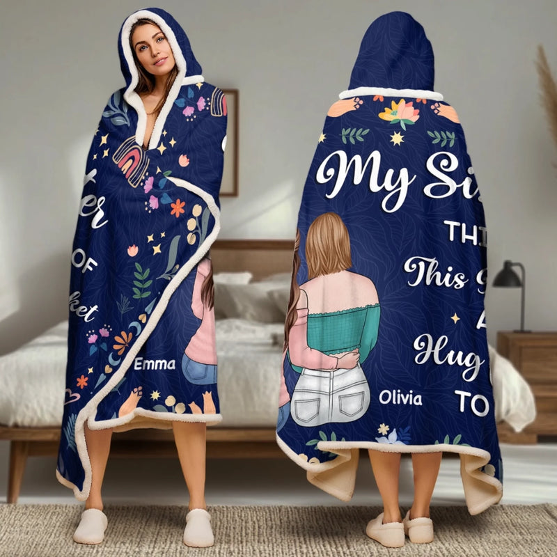 Custom Snuggle Blanket, Hoodie Blanket - Personalized Best Friend Birthday Gifts For Women, Besties, Sisters, BFF - Besties Make Life Sparkle Brighter