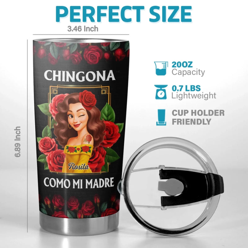 Custom Tumbler - Personalized Hispanic Month Birthday Gifts For Hispanics And Latinos, Women - Strong Like Mi Madre