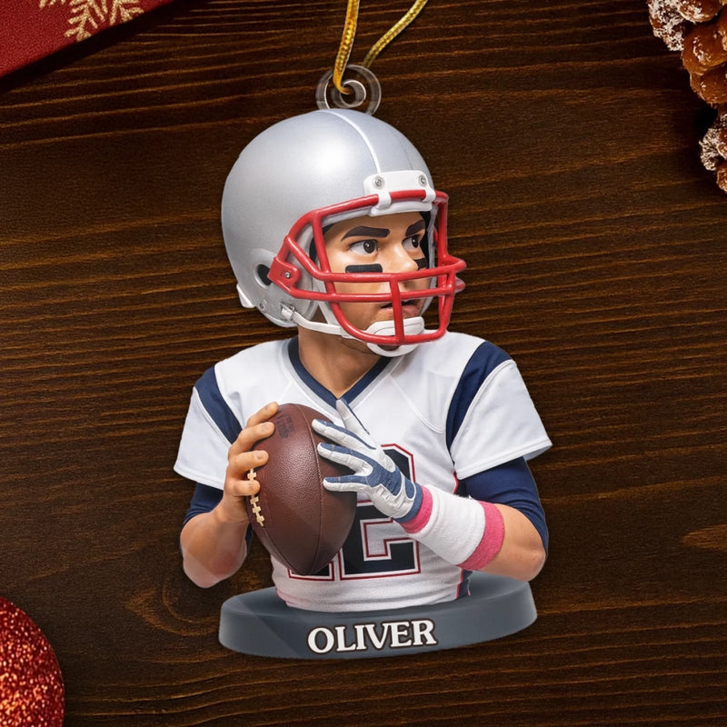 Custom Photo Acrylic Ornament - Personalized Christmas Birthday Sport Gifts For Sports Lovers - Strength Speed Spirit Define True Sport