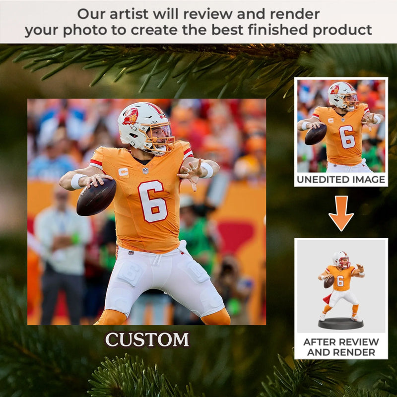 Custom Photo Acrylic Ornament - Personalized Christmas Birthday Sport Gifts For Sports Lovers - Dream Big Play Hard Win Proud