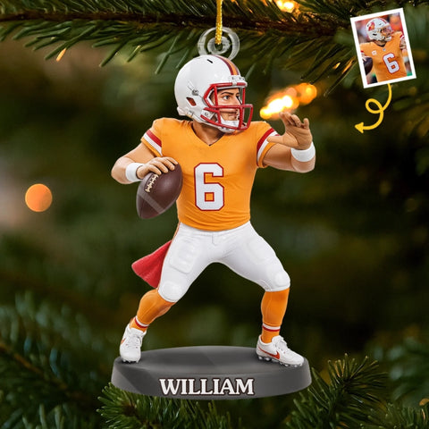 Custom Photo Acrylic Ornament - Personalized Christmas Birthday Sport Gifts Sports Lovers - Dream Big Play Hard Win Proud