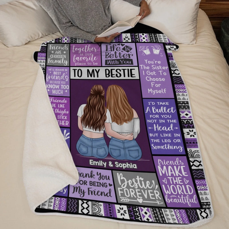 Custom Blanket - Personalized Best Friend Christmas Birthday Gifts For Women, Besties, Sisters, BFF - Always Better With My BFF