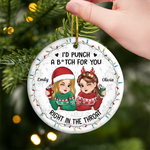 Custom Ceramic Ornament - Personalized Best Friend Christmas Birthday Gifts For Women, Besties, Sisters, BFF - Friends Warm Hearts This Winter