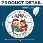Custom Ceramic Ornament - Personalized Best Friend Christmas Birthday Gifts For Women, Besties, Sisters, BFF - Friends Warm Hearts This Winter