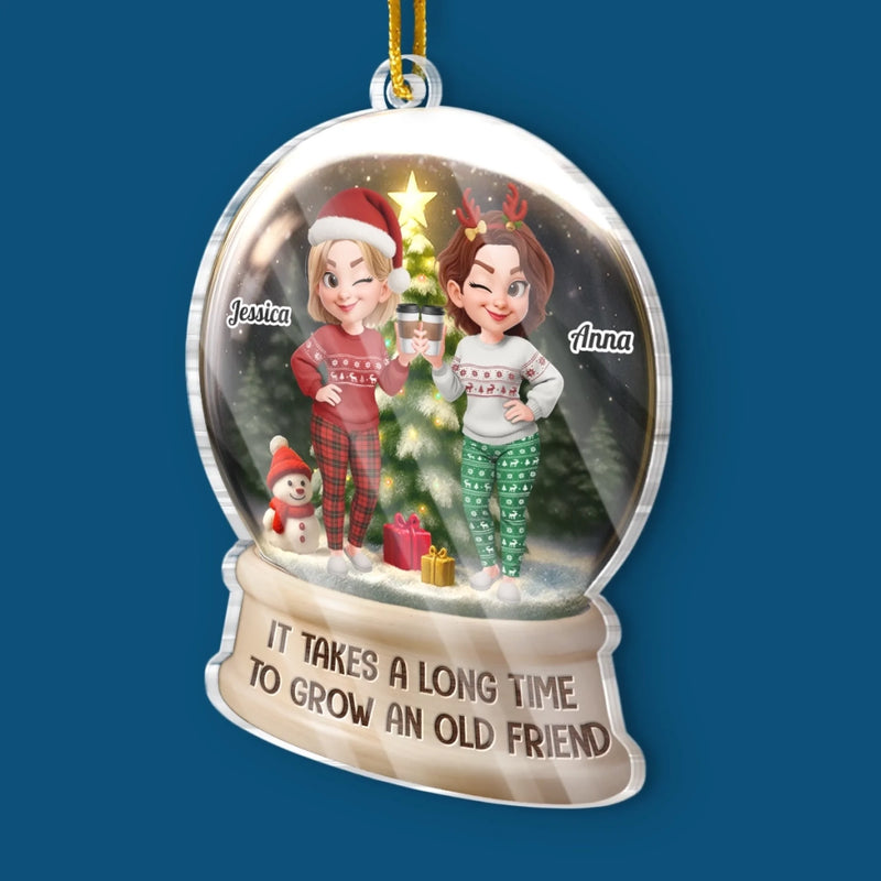 Custom Acrylic Ornament - Personalized Best Friend Christmas Birthday Gifts For Women, Besties, Sisters, BFF - Merry Moments With My Bestie
