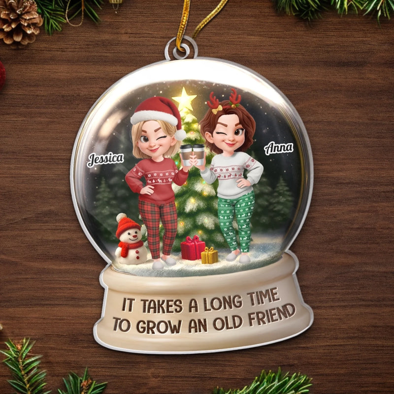 Custom Acrylic Ornament - Personalized Best Friend Christmas Birthday Gifts For Women, Besties, Sisters, BFF - Merry Moments With My Bestie