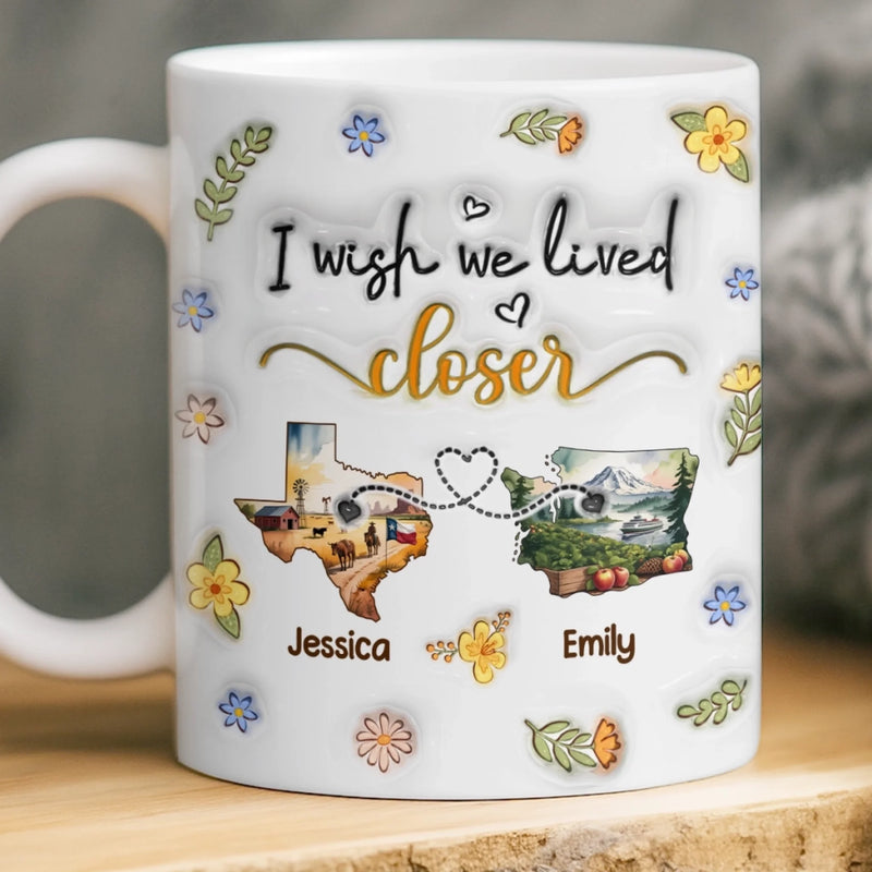 Custom Long Distance Mug - Personalized Best Friend Christmas Birthday Gifts For Women, Besties, Sisters, BFF - Always Better When We Are Together
