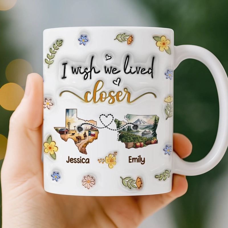 Custom Long Distance Mug - Personalized Best Friend Christmas Birthday Gifts For Women, Besties, Sisters, BFF - Always Better When We Are Together